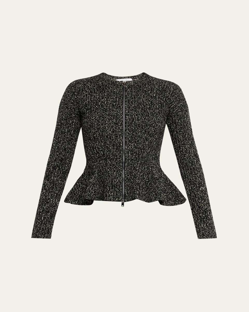 Kim Cashmere Peplum Zip Cardigan